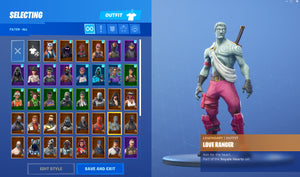 ⚡59 Outfits! 💎Love Ranger! 💎Red Knight! 💎The Ice King! 💎A.I.M.! ⚡49 Backs! ⚡StW: 205 lvl! ⚡8x Pets! NO.8