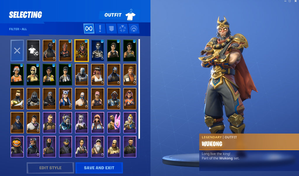 ⚡45 Outfits! 💎Wukong! 💎Omega! 💎Red Knight! 💎A.I.M.! ⚡35 Backs! ⚡StW! ⚡6x Pets! No.10
