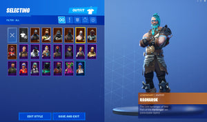 ⚡21 Outfits! 💎Valor! 💎Omega! 💎Ragnarok! 💎Enforcer! 💎The Visitor! ⚡14 Backs! No.16