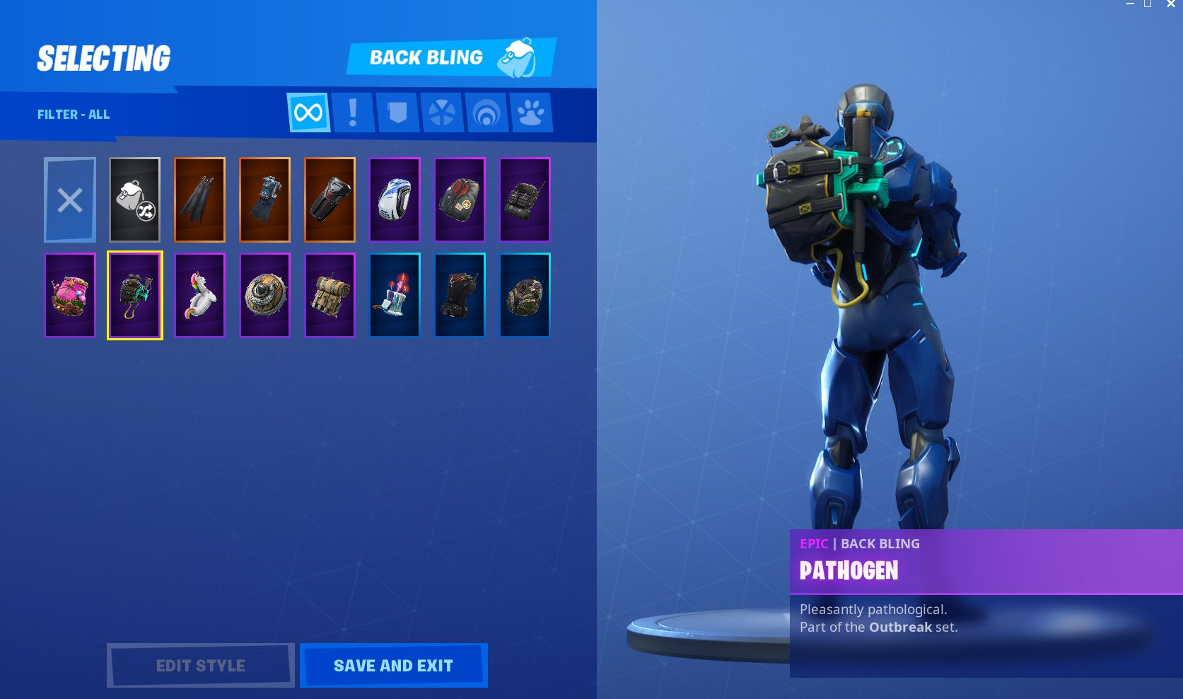 ⚡21 Outfits! 💎Valor! 💎Omega! 💎Ragnarok! 💎Enforcer! 💎The Visitor! ⚡14 Backs! No.16