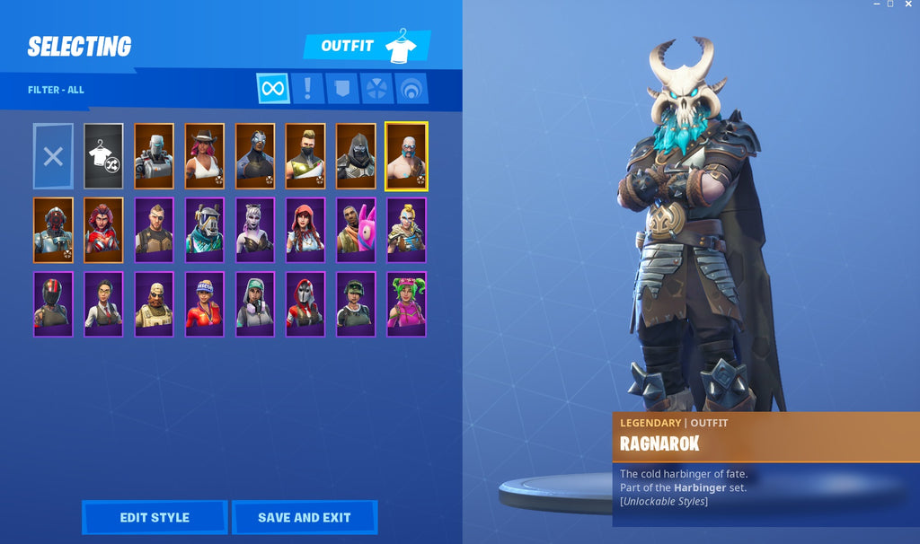 ⚡22 Outfits! 💎A.I.M.! 💎Calamity! 💎Ragnarok! 💎The Visitor! 💎Valor! ⚡18 Backs! ⚡3x Pets! No.17